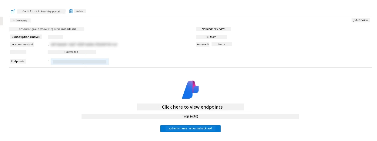 A Foundry project provisioned by azd